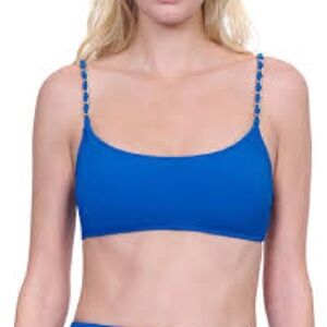 Gottex Blue Monte Carlo Bikini Top Size 6 Chain Strap Detail